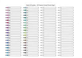 Castle Art Supplies 120 Premium Colored Pencil Chart Numbers 081 120 Castle Art Premium Colors Colored Pencils
