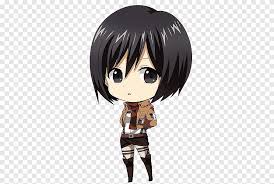 Black Haired Female Anime Character Eren Yeager Mikasa Ackerman Armin Arlert Attack On Titan Chibi Chibi Black Hair Manga Png Pngegg Use of these materials are allowed under the fair use clause of the copyright law. black haired female anime character