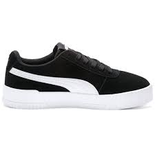 Obermaterial aus mesh und stoff mit overlays. Puma Carina Sneaker Low Damen Schwarz Weiss Silber Schuhroom De