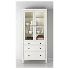 Hemnes Glass Door Cabinet With 3 Drawers White Stain 35 3 8x77 1 2 Ikea Glasschrankturen Ikea Vitrinenschrank Glastur