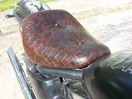 Reupholstered Motorcycle Seat Using Crocodile Vinyl 2001kawasaki Vulcan 800 Ed Sautter Reupholster Motorcycle Seats Decor