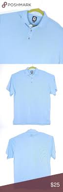 Fj Footjoy Solid Light Blue Mens Polo Large Footjoy Polo Light Blue