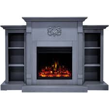 Cambridge Sanoma 72 In Electric Fireplace With Enhanced Log Display Multi Color Flam In 2020 Electric Fireplace Heater Wall Mount Electric Fireplace Fireplace Heater