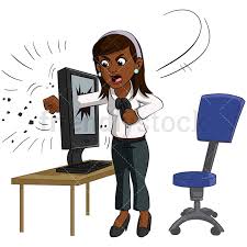 Here you can explore hq cartoon computer transparent illustrations, icons and clipart with filter setting like size, type, color etc. Black Businesswoman Breaking Computer Cartoon Vector Clipart Friendlystock