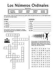 Los Meses Spanish Months Crossword Puzzle Worksheet Focuses On The Numeros Ordinales Ordinales Hojas De Calculo