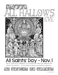 Printable For All Hallows Eve All Saints Day Reminder Coloring Pages All Saints Day Flag Coloring Pages