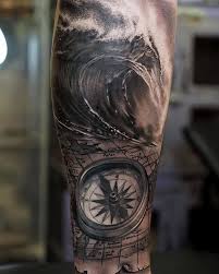 Chest & shoulder men's compass tattoo. Compass Tattoos Meaning And Fantastic Design Ideas For Men