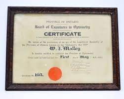 Vintage Ontario Optometry Certificate 1920 Calligraphy Wooden Etsy Vintage Gifts Vintage Gifts Ideas Wooden