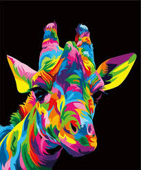 13 Colorful Animal Vector Illustration On Behance Colorful Animal Paintings Giraffe Art Colorful Art