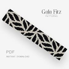 Bead Loom Pattern Abstract Black And White Pattern For Bead Etsy In 2021 Beaded Bracelet Patterns Bracelet Patterns Bead Loom Patterns