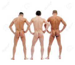 Tres Hombres Desnudos Muscular Que Presenta De Nuevo A La Cámara, Aislado  En Blanco Fotos, retratos, imágenes y fotografía de archivo libres de  derecho. Image 66366661