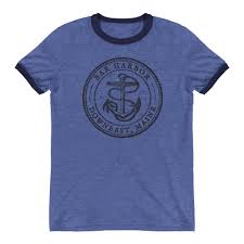 Download Vintage Bar Harbor Ringer Tee Soft Retro Nautical Bar Harbor Maine 207 Threads