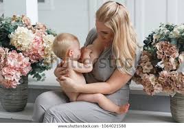 Young Beautiful Blonde Mother Breastfeeding Her Stock Photo 1064021588 |  Shutterstock