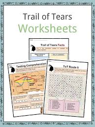 trail of tears facts information worksheets kids