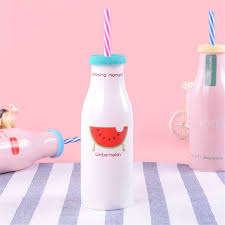 Ceramic Water Bottles Lids Portable Cute Mamadeira Flasche Children Kids Cartoon Water Bottle With A Straw Qqb022 Water Bottle Lids Cute Water Bottles Bottle