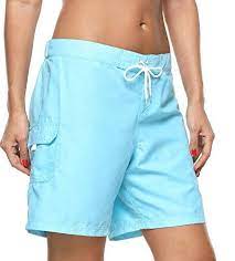 Anwell Board Short For Women High Waisted Quick Dry Drawstring Pocket Swim Short Women High Short Anwel Swim Shorts Women Swim Suit Bottoms Board Shorts
