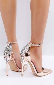 We have rose gold sandals, platform heels, boots and pumps. Rose Gold Rhinestone Heels Wedding Shoes Heels Rhinestone Heels Crazy Shoes