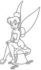 Tinkerbell Coloring Pages Sitting Above The Mushroom In 2020 Tinkerbell Coloring Pages Fairy Coloring Pages Disney Coloring Pages