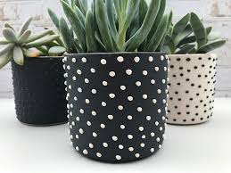 Black And White Pots Black And White Succulent Planter Made To Order Modern Succulent Planter Small Planter Ceramic Handmade Ceramic Planters Pottery Planters Handmade Planter