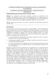 Contextualisation des méthodes d'enseignement apprentissage au cameroun: Pdf L Apprentissage Par Problemes Dans Les Matieres Theoriques Exemple Des Mathematiques Specificites Et Faisabilite Vincent Wertz Academia Edu