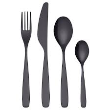 Tillagd Black 24 Piece Cutlery Set Ikea Cutlery Set Ikea Black Cutlery