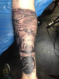 Electric drag racing tattoos mike willmon's tattoo. Race Track Art Tattoo Completed In 16 Hours Tattoos Gaming Tattoo Sleeve Tattoos