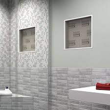 Inlaid shower niches provide the perfect opportunity for some personal detail work, with a plentitude of tile and stonework to choose from, as well as multiple tiers and even backlighting. Lux Elements Relax Ni The Niches