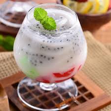 Sebenarnya cara membuat sirup marjan kw cuma 2 bahan utama atau bahan dasar dan hanya ditambah air saja maka jadilah sirup yang kental, manis dan enak. Resep Minuman Istimewa Es Kelapa Muda Selasih Segar Resep Kue Masakan Terbaru