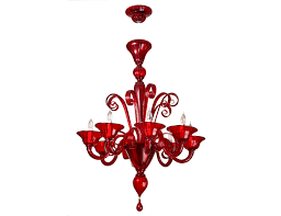 Nella Vetrina Red Murano 8 Red 8 Light Murano Chandelier