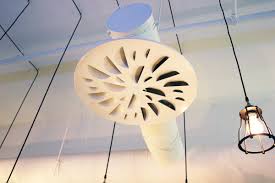Nex C Architectural Round Swirl Diffuser In Open Ceiling With Visible Duct By Effectiv Hvac Diffuser Open Ceiling Architecture