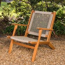 Patio Sense Vega Natural Stain Solid Wood Woven Seat Outdoor Lounge Chair 62773 The Home Depot Patio Chairs Lounge Chair Outdoor Outdoor Patio Chairs