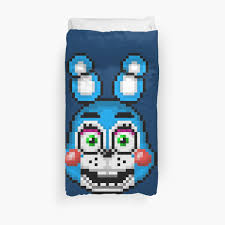 Five Nights At Freddy S 2 Pixel Art Toy Bonnie Duvet Cover By Geeksomniac In 2020 Art Toy Pixel Art Bonnie