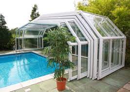 Hayward, harris, nava, kreepy krauly, dolphin, aquabot Retractable Pool Enclosure To Cover Pool When Not In Use Keeps The Water Warm With A Heater Pool Houses Swimming Pools Backyard Garden Pool