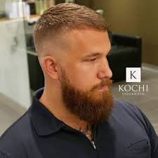 A temple fade transitions right into a short beard. Short Hair With Definition Haircut Kochi Beard Haircut Mens Haircuts Short Men S Short Hair