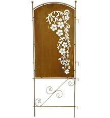 Metall Sichtschutz Rostig Mit Blutenrausch Motiv 70cm X 190 Cm Edelrost Sichtschutz Metallmichl Edelrost Deko