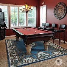 Finished Installing This 8 Foot Artisan Pool Table With New Cushion Rubber And Custom Matching Mahogany Felt Pool Table Billiards Table