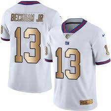 Nike Giants 13 Odell Beckham Jr White Men S Stitched Nfl Limited Gold Rush Jersey And Donte Moncrief Jersey With Images New York Giants Jersey Jersey