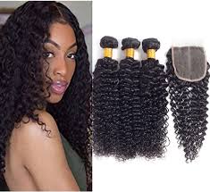 Unice hair 3 bundles with closure middle part 100% virgin remy human hair t part lace closure natural black color. China 10a Kinky Curly Weave Human Hair Bundles With Closure China Brazilian Hair And Hair Extensions Price