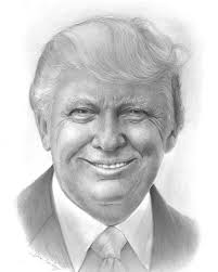 My Drawing Of President Trump Black And White Painting Celebrity Drawings Portrait Painting