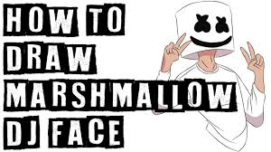 His appearance after wearing a jumbo marshmello shaped head during performing on stage has attracted most of the audience. How To Draw Marshmallow Dj Cartoon Face Youtube