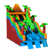 The 5 separate air chambers add for extra safety and durability safe: Inflatable Dino Volcano Water Slide For Above Ground Pool New Design Sj Nwsl19108