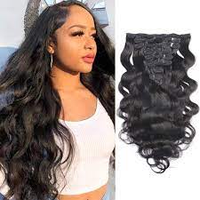 Body wavy clip in human hair extension from omgnb. Amazon Com Feelgrace Body Wave Clip In Human Hair Extension 100 Virgin Brazilian Hair Clip In On Human Hairpiece Natural Black Body Wavy Hair Clip Ins Extension 10 Inch Beauty