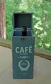 Wood Wine Box Blue 14 X 5 Wood Wine Box Wine Box Glass Bottle Crafts