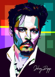 Johnny Depp Metal Poster Sobri Alkavie Displate Pop Art Portraits Pop Art Posters Wpap Art