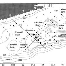 Bathymetric M Chart Of The Scotian Shelf Showing