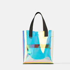 Tote bags come in a variety of sizes, from small tote bags to use as goodie bags or large tote bags meant to be used for carrying things around. Laser Hologram Transparent Bag Pvc Clear Tote Bags New Fashion Big Shoulder Bag Summer Beach Large Capacity Shopping Bags Top Handle Bags Aliexpress