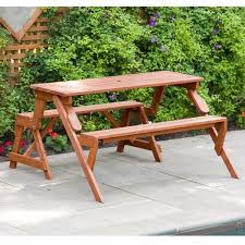 Northbeam Natural Wood Picnic Table With Built In Cooler Tbc010001910 The Home Depot In 2020 Portable Picnic Table Folding Picnic Table Wooden Picnic Tables