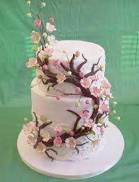 Cherry Blossoms With A Twist Round Wedding Cakes Cherry Blossom Wedding Cake Cherry Blossom Cake Cake