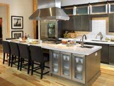 The kitchen island is made of a combination of solid wood legs and framing, as well as wood veneer to provide the bold structures all around. Kitchen Island With Stools Hgtv