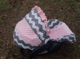 Pink Grey Chevron Stripe Light Pink Minky Baby Car Seat Cover Infant Seat Cover Slip Cover Graco Fit Or Evenflo Baby Car Seats Infant Car Seat Cover Car Seats